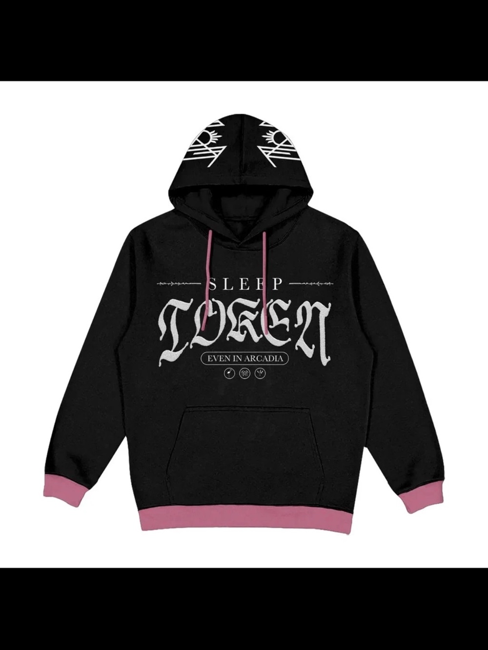 Sleep Token Black Hoodie with Pink Accents Unisex size XL